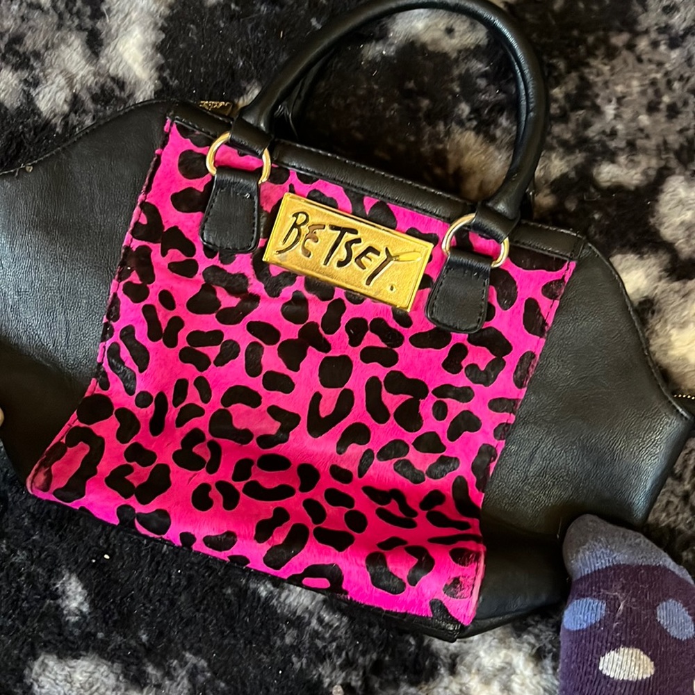 Betsey Johnson Hot Pink Leopard bag